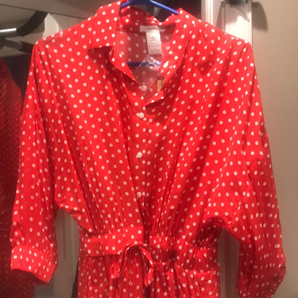 Red polka dot dress